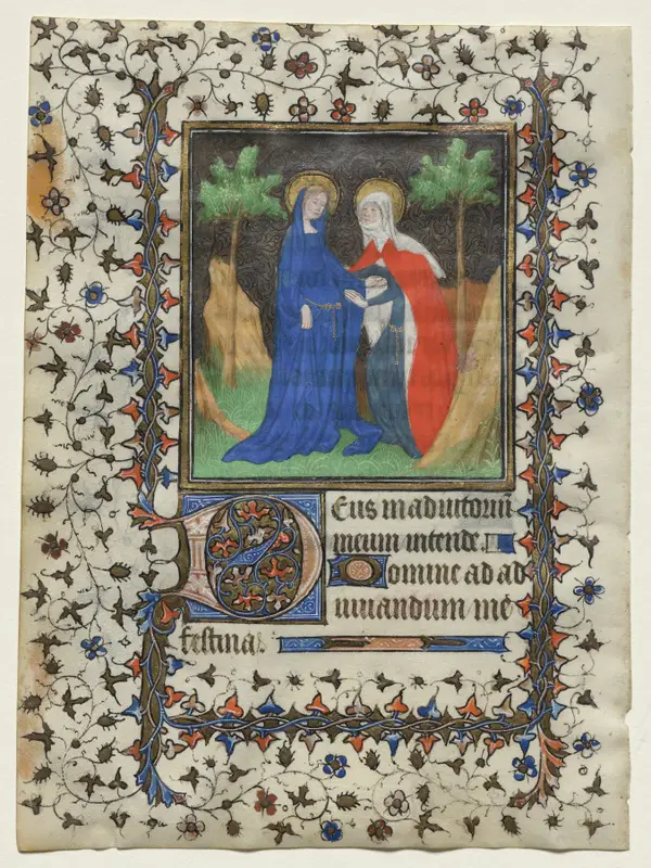 Leaf from a Book of Hours: The Visitation — تصویر رکورد موزهٔ هنر کلیولند (دسترسی آزاد)