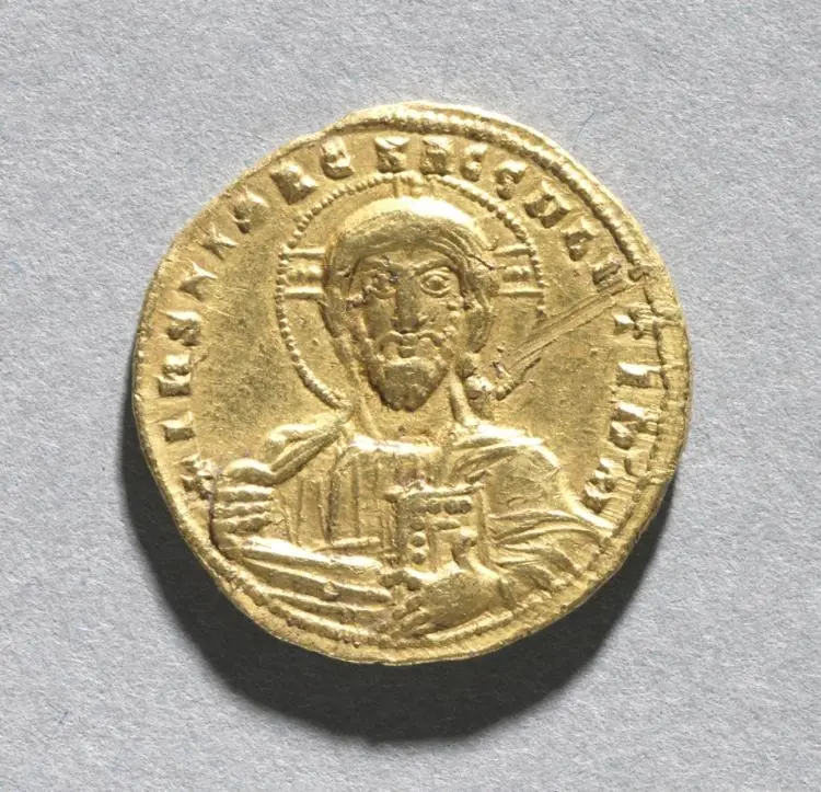Nomisma with Nicephorus II Phocas (obverse) — تصویر رکورد موزهٔ هنر کلیولند (دسترسی آزاد)