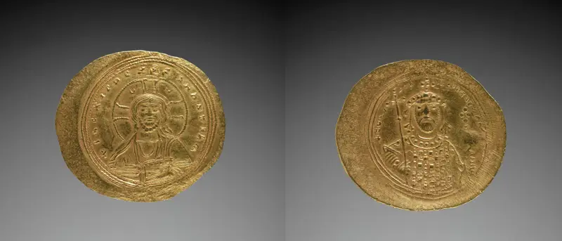 Nomisma with Constantine IX Monomachus — تصویر رکورد موزهٔ هنر کلیولند (دسترسی آزاد)