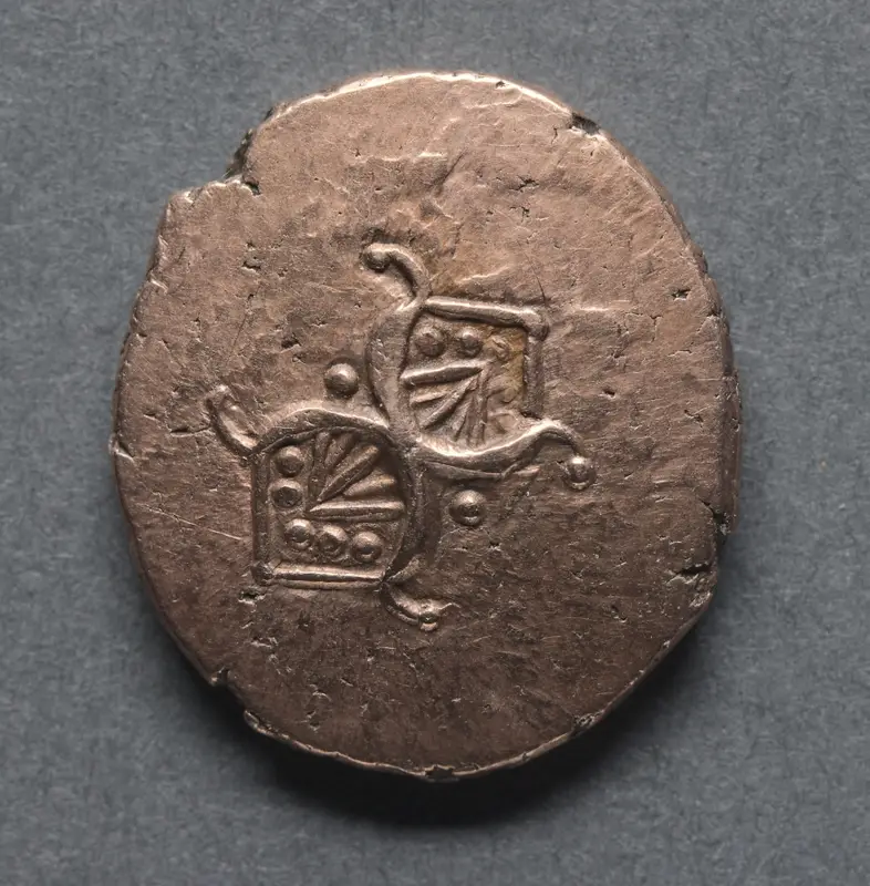 Addedomaros Stater: Horse, Branch, and Spiral Sun (reverse) — تصویر رکورد موزهٔ هنر کلیولند (دسترسی آزاد)
