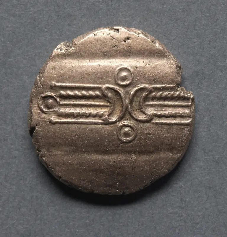 Dubnovellaunos Stater: Horse with Branch (reverse) — تصویر رکورد موزهٔ هنر کلیولند (دسترسی آزاد)