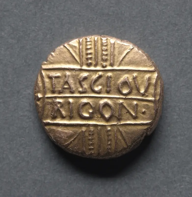 Tasciovanus Stater: Wreath (obverse) — تصویر رکورد موزهٔ هنر کلیولند (دسترسی آزاد)