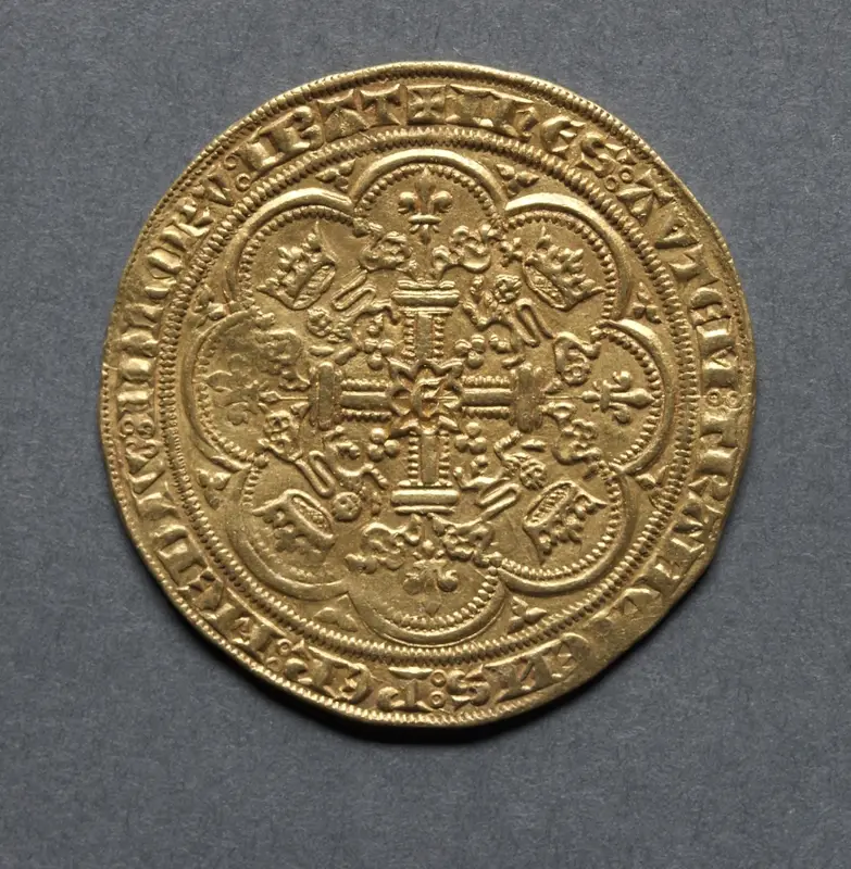 Noble: Ornamental Cross with Lis Terminals (reverse) — تصویر رکورد موزهٔ هنر کلیولند (دسترسی آزاد)