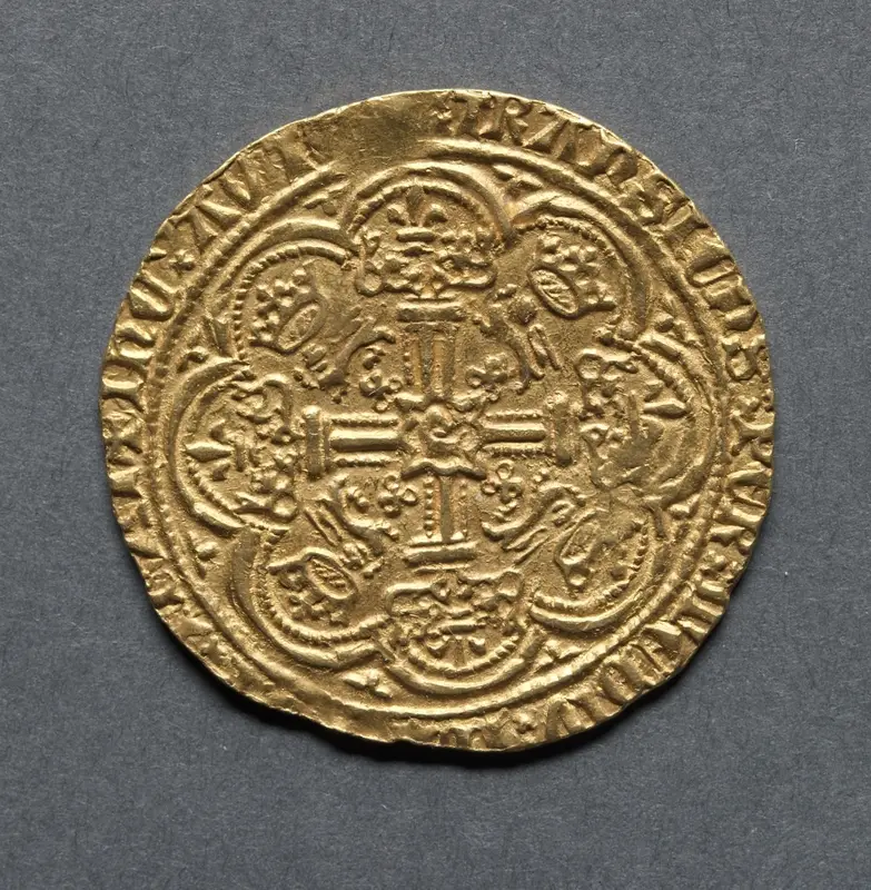 Noble: Ornamental Cross with Lis Terminals (reverse) — تصویر رکورد موزهٔ هنر کلیولند (دسترسی آزاد)
