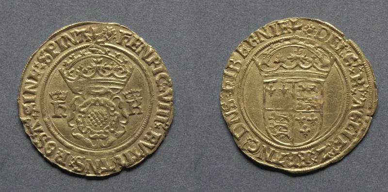 Crown of the Double Rose: Crowned Double Rose (obverse); Crowned Royal Arms (reverse) — تصویر رکورد موزهٔ هنر کلیولند (دسترسی آزاد)