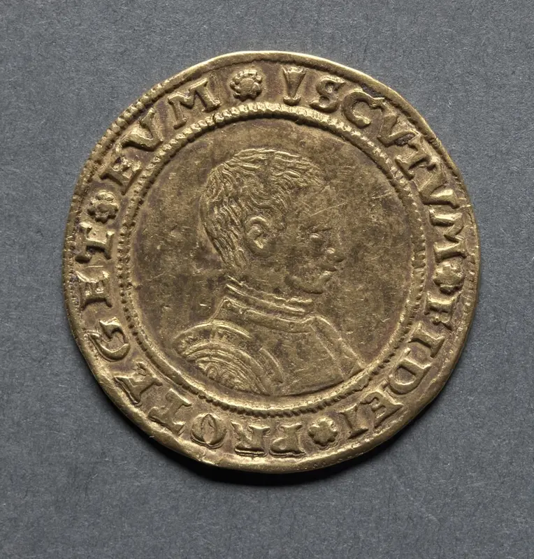 Half Sovereign: Edward VI (obverse) — تصویر رکورد موزهٔ هنر کلیولند (دسترسی آزاد)