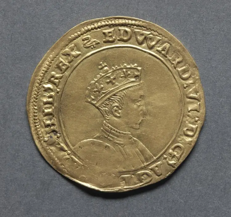 Half Sovereign: Edward VI (obverse) — تصویر رکورد موزهٔ هنر کلیولند (دسترسی آزاد)