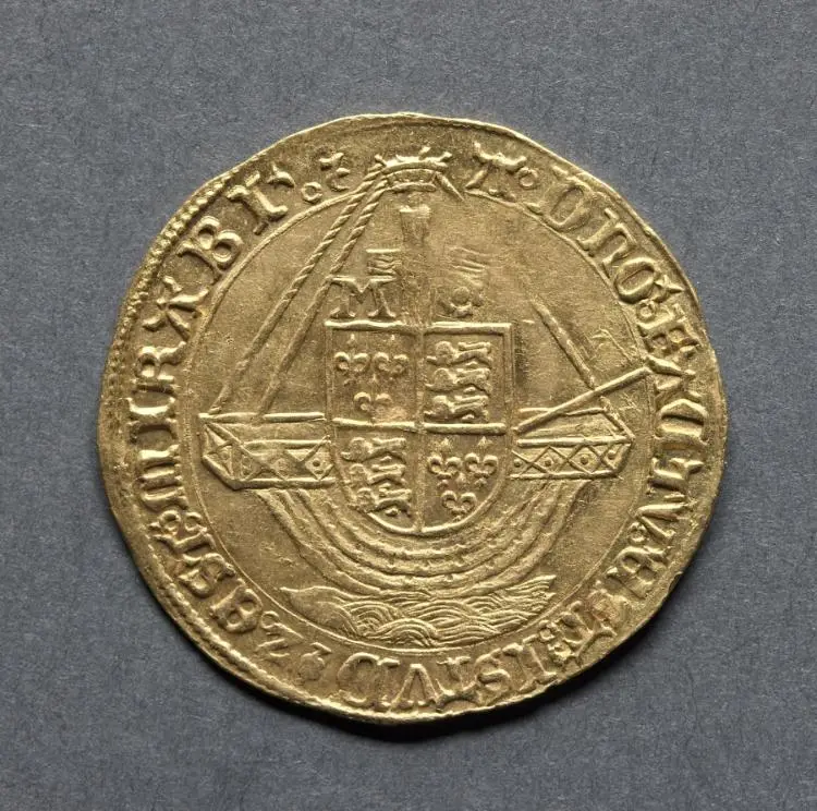 Angel: Ship with Shield of Arms (reverse) — تصویر رکورد موزهٔ هنر کلیولند (دسترسی آزاد)