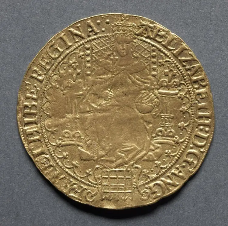 Sovereign of Thirty Shillings (obverse) — تصویر رکورد موزهٔ هنر کلیولند (دسترسی آزاد)