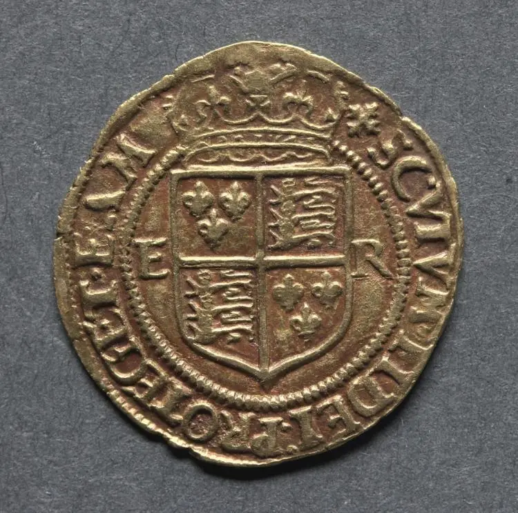 Halfcrown: Crowned Shield of Arms (reverse) — تصویر رکورد موزهٔ هنر کلیولند (دسترسی آزاد)
