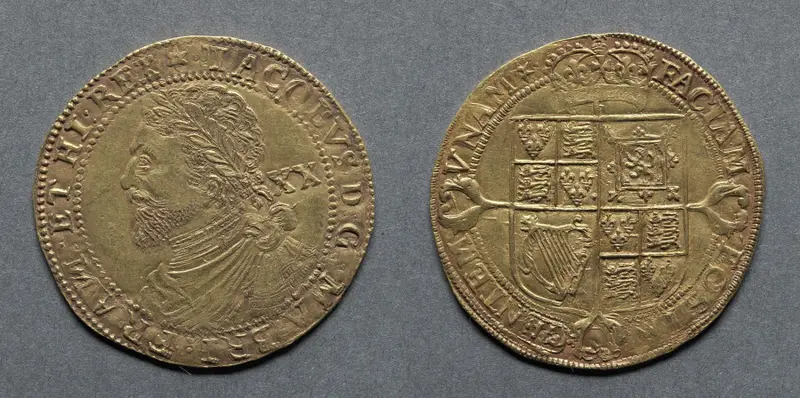 Laurel: James I (obverse); Shield of Arms (reverse) — تصویر رکورد موزهٔ هنر کلیولند (دسترسی آزاد)