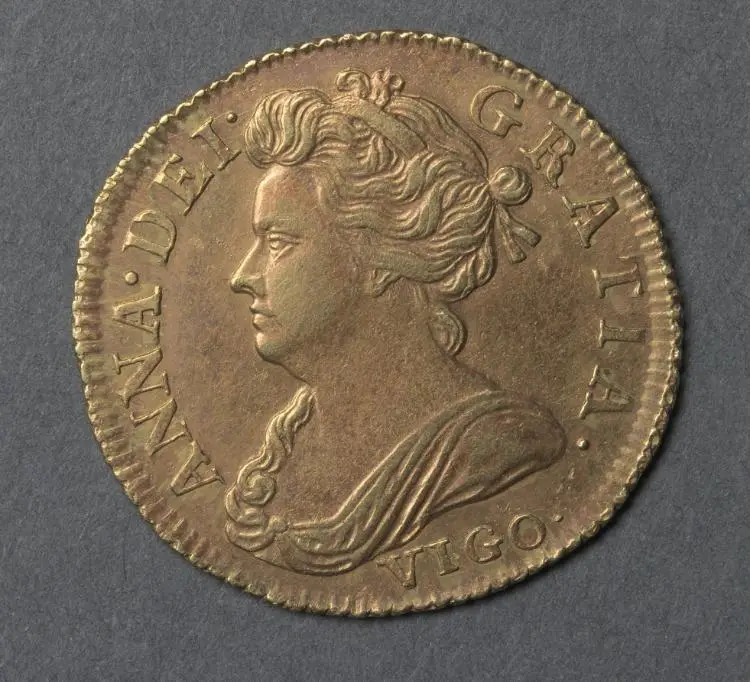 Half Guinea: Anne (obverse) — تصویر رکورد موزهٔ هنر کلیولند (دسترسی آزاد)