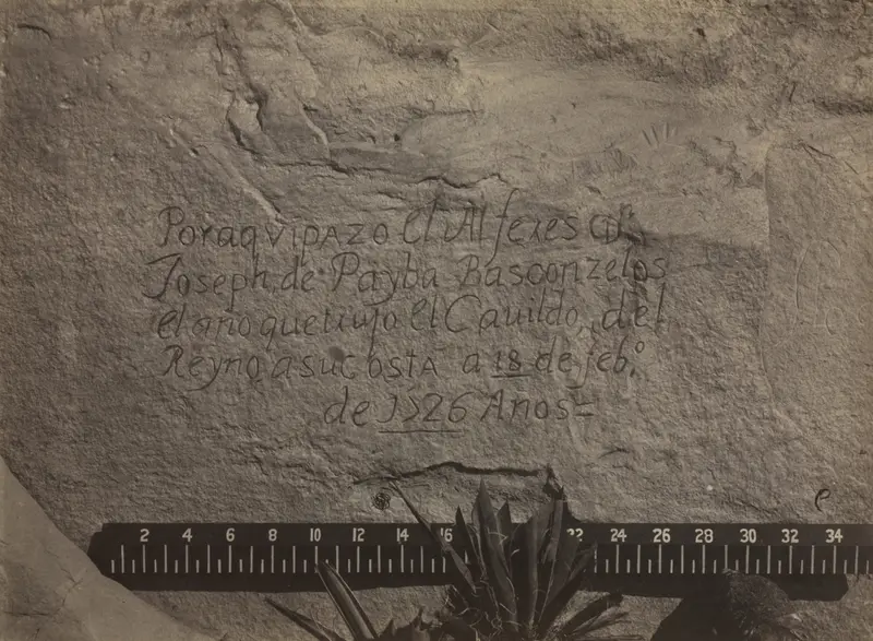Historic Spanish Record of the Conquest, South Side of Inscription Rock, N.M., No. 3 — تصویر رکورد موزهٔ هنر کلیولند (دسترسی آزاد)