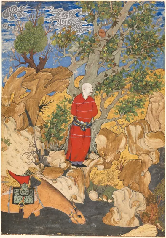 Aulad Tied to a Plane Tree, from a Shahnama by Firdausi — تصویر رکورد موزهٔ هنر کلیولند (دسترسی آزاد)
