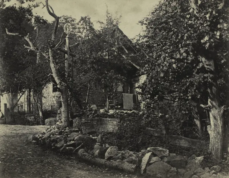 Rural Scene with Stone Building and Cross — تصویر رکورد موزهٔ هنر کلیولند (دسترسی آزاد)