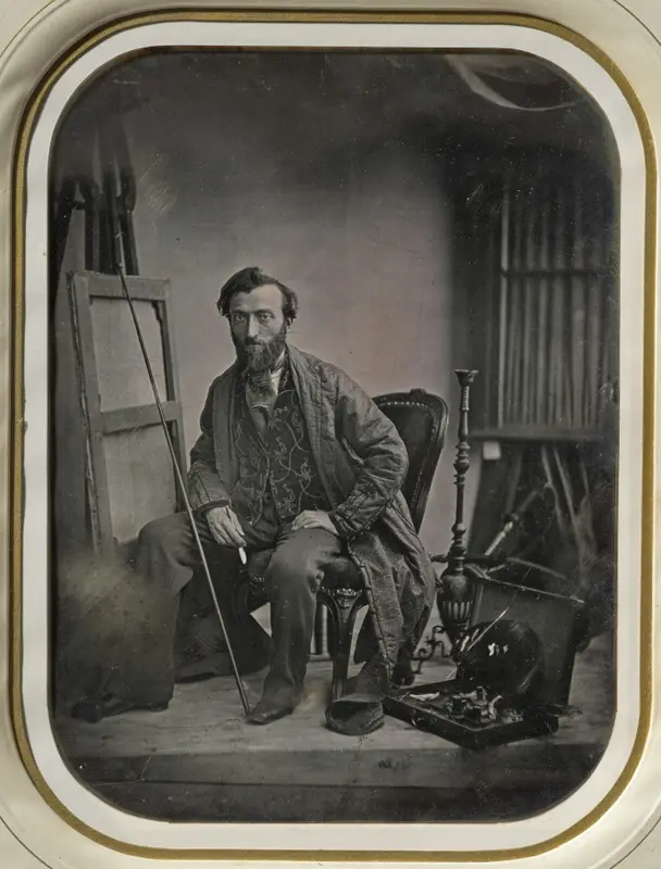 Self-Portrait in Painting Studio — تصویر رکورد موزهٔ هنر کلیولند (دسترسی آزاد)