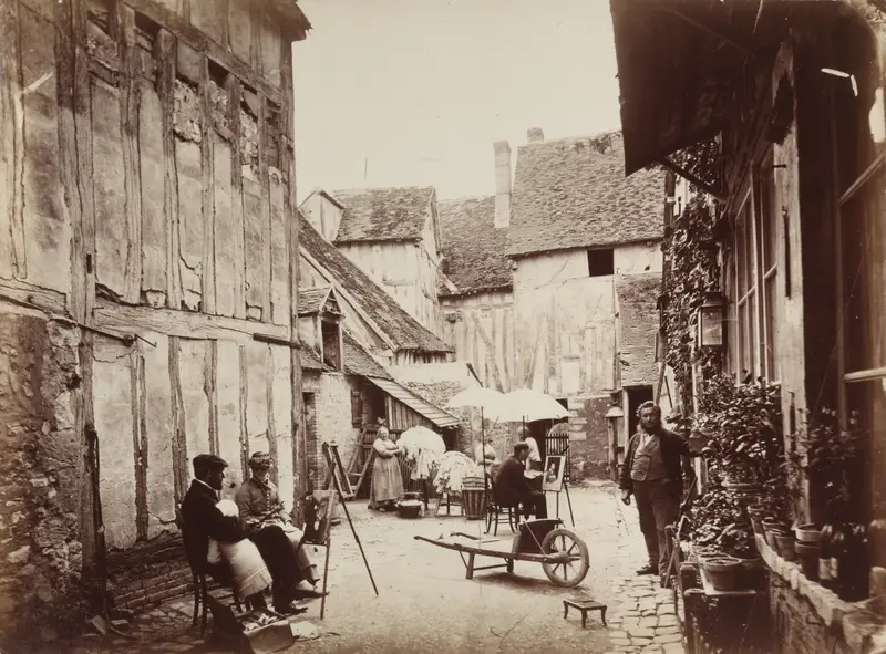 Courtyard with Painters — تصویر رکورد موزهٔ هنر کلیولند (دسترسی آزاد)