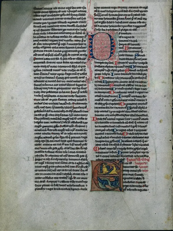 Leaf from a Bible: Initial E: Entwined Lions and Serpents (1 of 2 Excised Leaves) — تصویر رکورد موزهٔ هنر کلیولند (دسترسی آزاد)