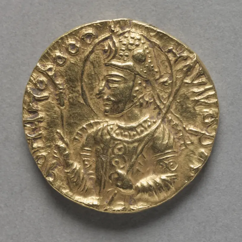 Coin: Havishka (obverse) — تصویر رکورد موزهٔ هنر کلیولند (دسترسی آزاد)