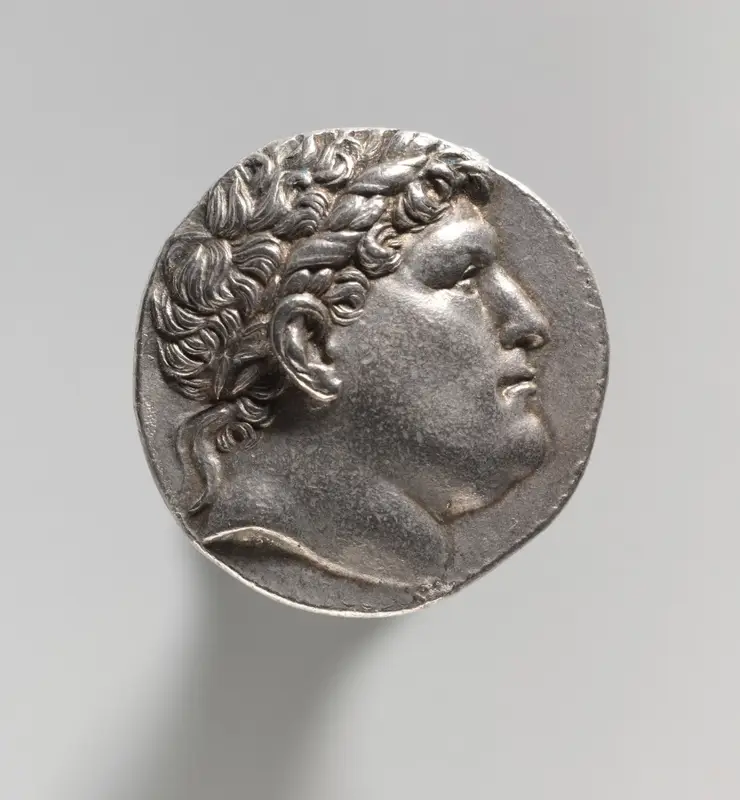 Tetradrachm: Head of Philetauros with Laureate Diadem (obverse) — تصویر رکورد موزهٔ هنر کلیولند (دسترسی آزاد)