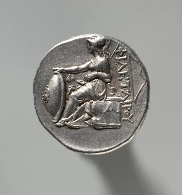 Tetradrachm: Head of Philetauros with Laureate Diadem (reverse) — تصویر رکورد موزهٔ هنر کلیولند (دسترسی آزاد)