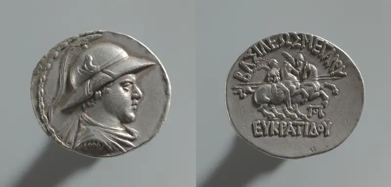 Coin of Eukratides I — تصویر رکورد موزهٔ هنر کلیولند (دسترسی آزاد)