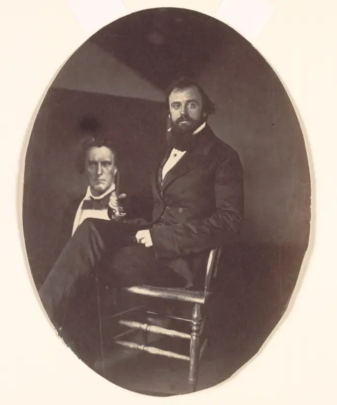 John R. Johnston with Painting — تصویر رکورد موزهٔ هنر کلیولند (دسترسی آزاد)
