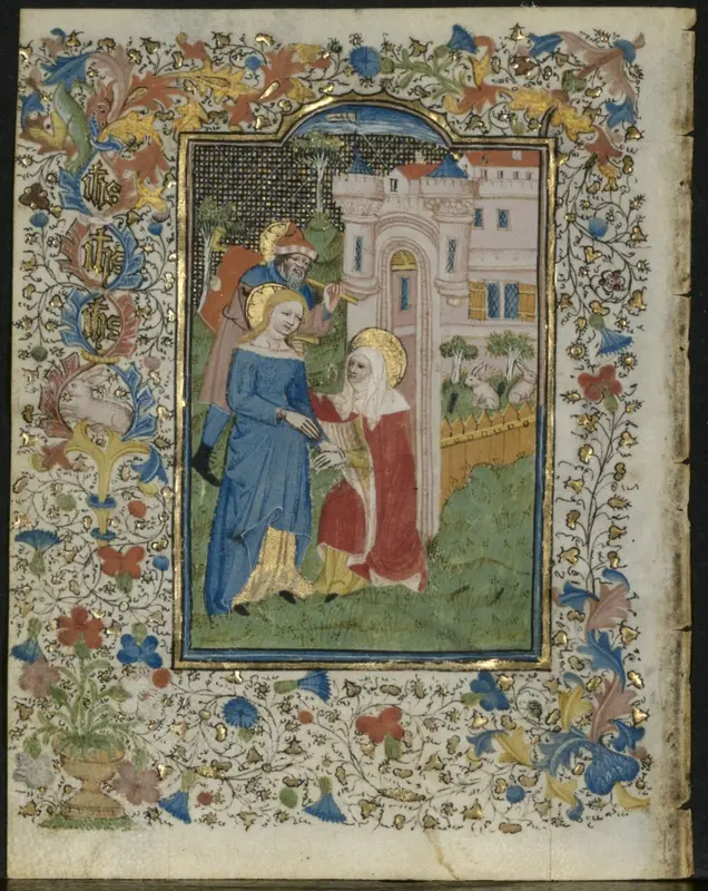 The Visitation: Leaf from a Book of Hours (5 of 6 Excised Leaves) — تصویر رکورد موزهٔ هنر کلیولند (دسترسی آزاد)