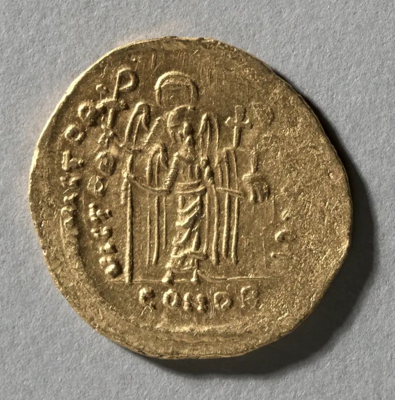 Solidus of Maurice Tiberius — تصویر رکورد موزهٔ هنر کلیولند (دسترسی آزاد)
