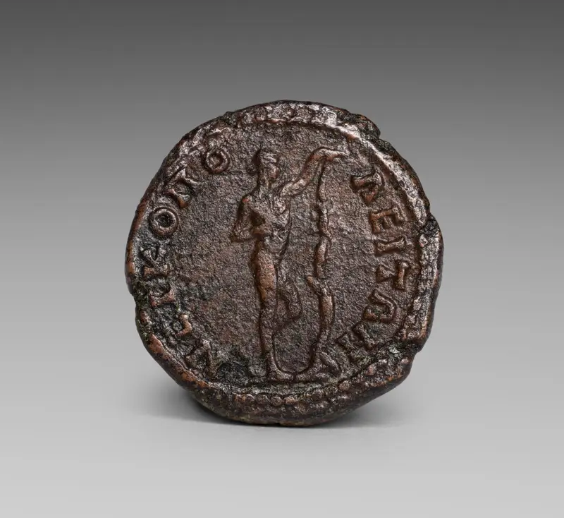 Provincial Coin: Apollo Sauroktonos, Tree (reverse) — تصویر رکورد موزهٔ هنر کلیولند (دسترسی آزاد)