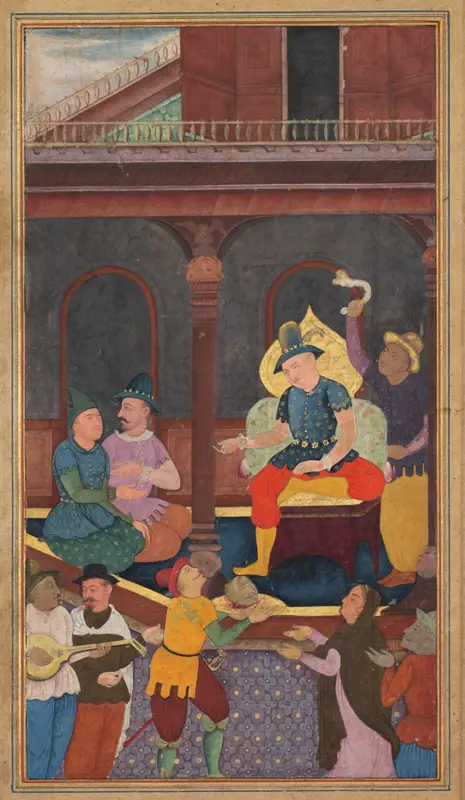 Salome Receiving John the Baptist’s Head on a Platter (folio 112 verso), from a Mirror of Holiness (Mir’at al-quds) of Father Jerome Xavier — تصویر رکورد موزهٔ هنر کلیولند (دسترسی آزاد)