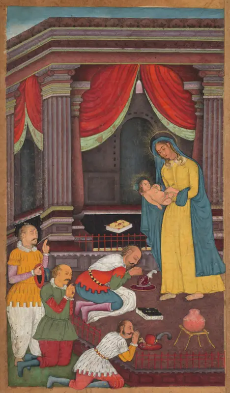 The Adoration of the Shepherds, from a Mirror of Holiness (Mir’at al-quds) of Father Jerome Xavier — تصویر رکورد موزهٔ هنر کلیولند (دسترسی آزاد)