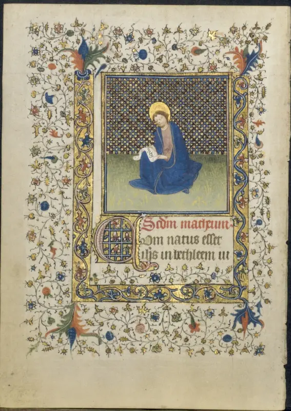 Leaf from a Book of Hours: St. Matthew — تصویر رکورد موزهٔ هنر کلیولند (دسترسی آزاد)