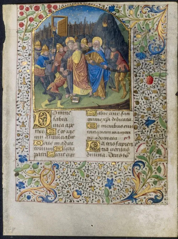 Leaf from a Book of Hours: The Betrayal of Christ — تصویر رکورد موزهٔ هنر کلیولند (دسترسی آزاد)