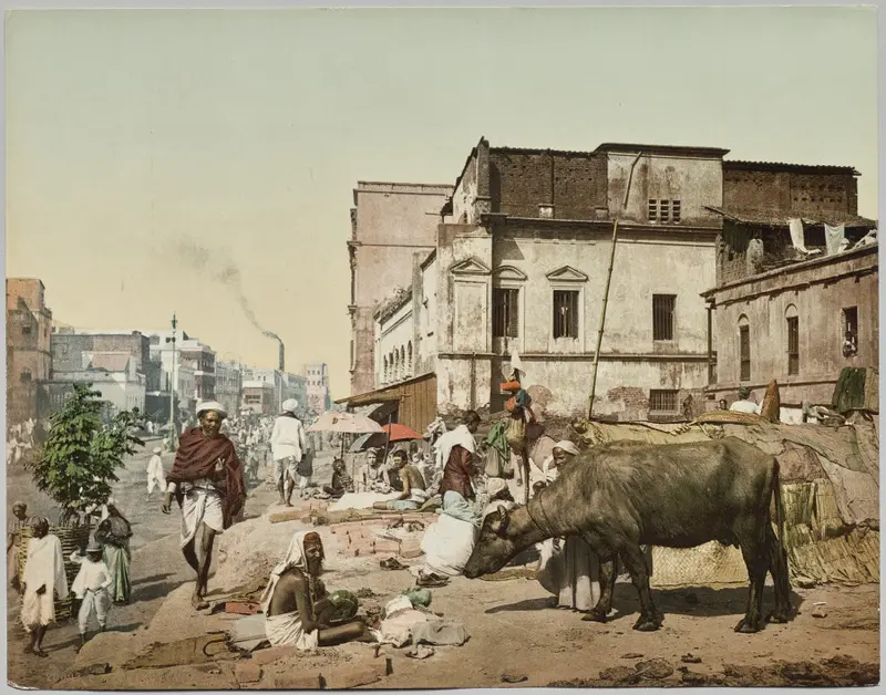 India. Calcutta. Harrison Road I with Group of Jogees, after photo by Dr. Kurt Boeck — تصویر رکورد موزهٔ هنر کلیولند (دسترسی آزاد)