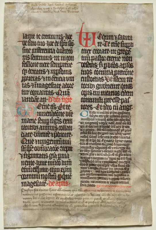 Leaf from a Missal: Text (verso) — تصویر رکورد موزهٔ هنر کلیولند (دسترسی آزاد)