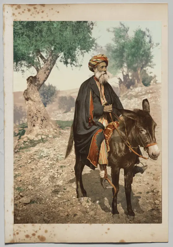 Femmes musulmanes Syriennes à Beyrouth, Costume de Ville (Man on a Donkey) — تصویر رکورد موزهٔ هنر کلیولند (دسترسی آزاد)