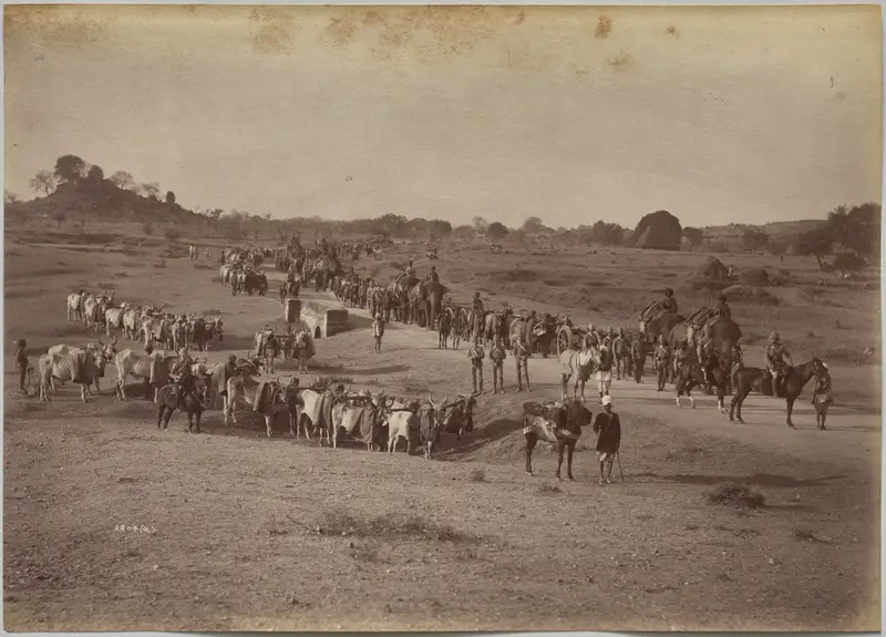 Elephant Battery on March at Jhansi — تصویر رکورد موزهٔ هنر کلیولند (دسترسی آزاد)