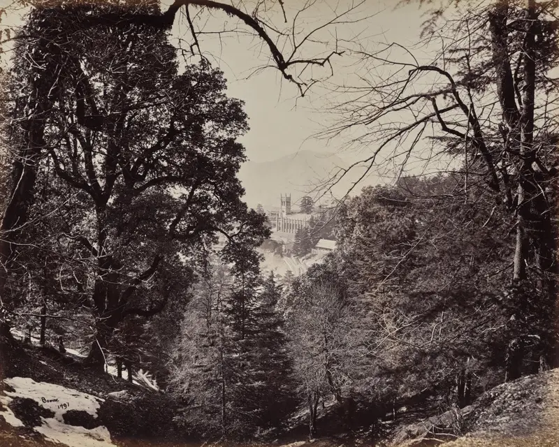 Shimla. The Church Through the Trees, from Jakko — تصویر رکورد موزهٔ هنر کلیولند (دسترسی آزاد)