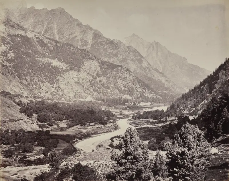 The Upper Himmalayahs. View in the Buspa Valley from Sangla — تصویر رکورد موزهٔ هنر کلیولند (دسترسی آزاد)