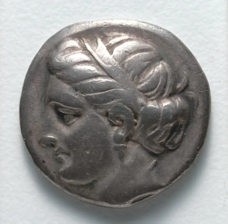 Drachm: Female Head (obverse) — تصویر رکورد موزهٔ هنر کلیولند (دسترسی آزاد)