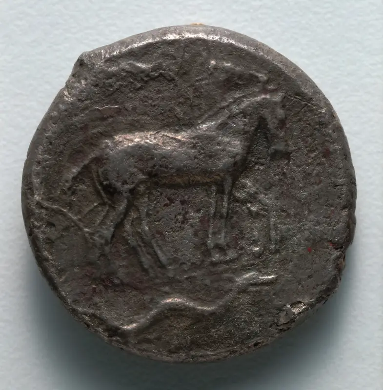 Tetradrachm: Quadriga, Nike, Ketos (obverse) — تصویر رکورد موزهٔ هنر کلیولند (دسترسی آزاد)