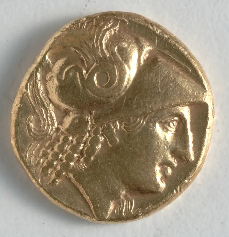 Stater: Head of Athena (obverse) — تصویر رکورد موزهٔ هنر کلیولند (دسترسی آزاد)
