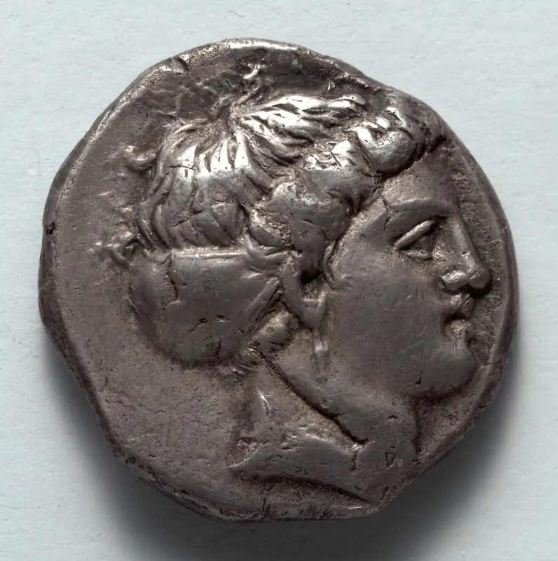 Stater: Head of Kore (obverse) — تصویر رکورد موزهٔ هنر کلیولند (دسترسی آزاد)