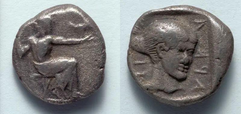 Hemidrachm: Zeus (obverse); Head of Despoina (reverse) — تصویر رکورد موزهٔ هنر کلیولند (دسترسی آزاد)
