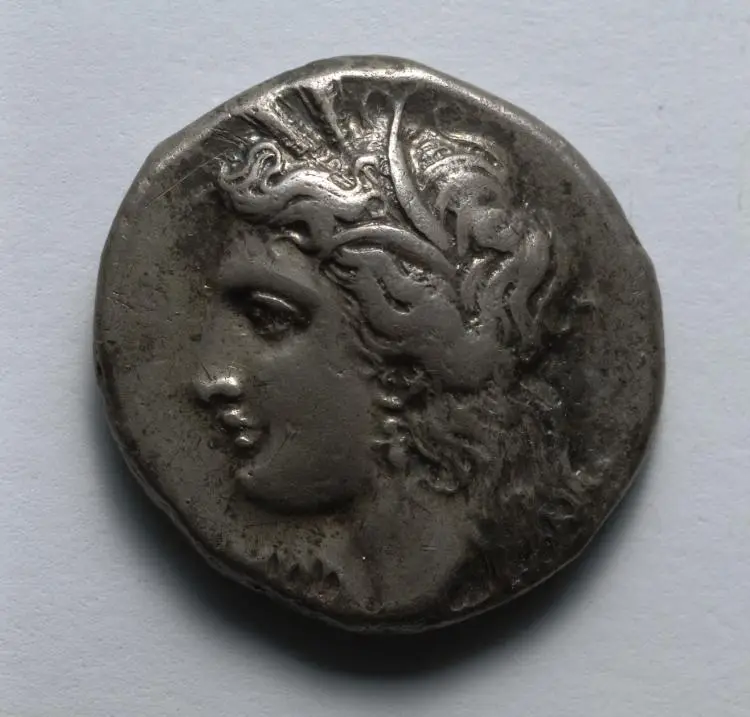 Stater: Head of Demeter (obverse) — تصویر رکورد موزهٔ هنر کلیولند (دسترسی آزاد)