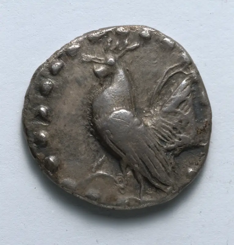 Drachm: Rooster (obverse) — تصویر رکورد موزهٔ هنر کلیولند (دسترسی آزاد)