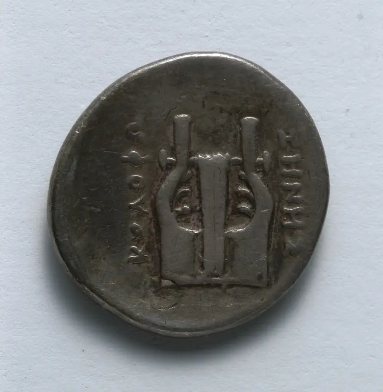 Drachm: Lyre (reverse) — تصویر رکورد موزهٔ هنر کلیولند (دسترسی آزاد)