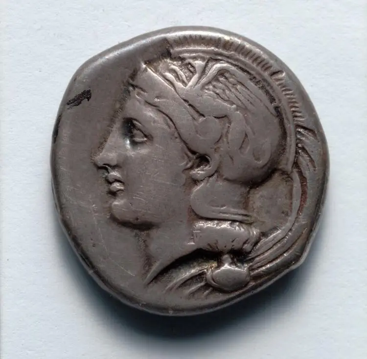 Stater: Head of Athena (obverse) — تصویر رکورد موزهٔ هنر کلیولند (دسترسی آزاد)