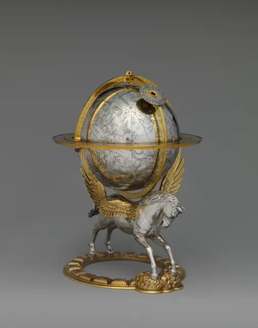 Celestial globe with clockwork — تصویر رکورد موزهٔ متروپولیتن (دسترسی آزاد)